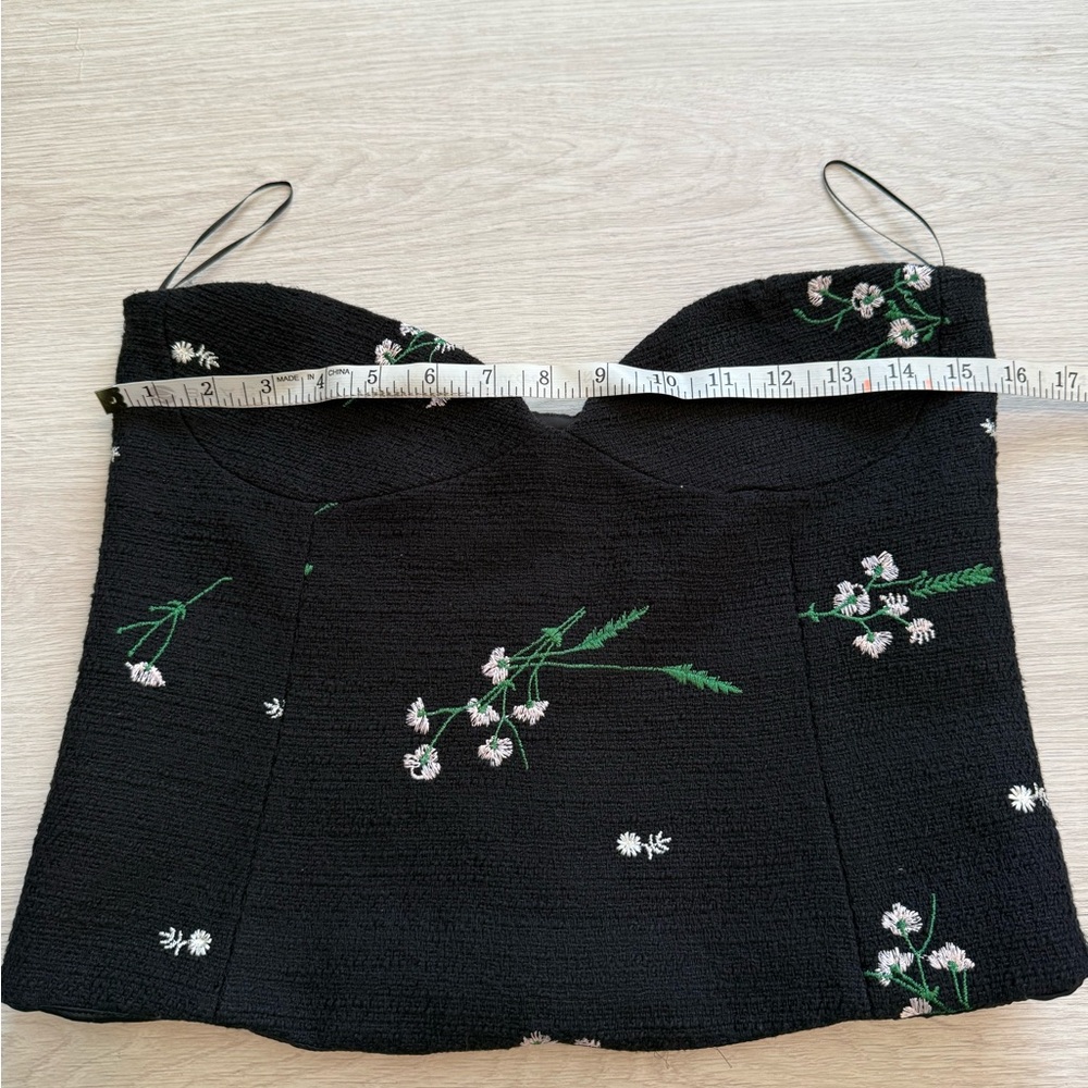 Zara Floral Embroidered Corset Top in Black - Picture 8 of 14